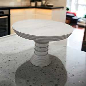 Grand présentoir de gâteau de dessert en bois de manguier sculpté à la main de ferme vintage, ensembles de vaisselle rustiques à couvercle en forme d'étoile écologique - Product Image 5