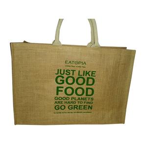 2025 sac fourre-tout en jute écologique de taille moyenne personnalisable pour la malaisie OEM imprimé sacs cadeaux à provisions manipulés réutilisables - Product Image 3