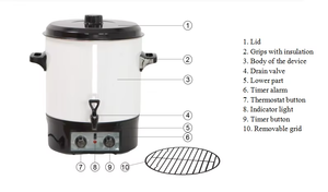 Fondeur de cire émaillé 16L certifié CE/RoHS pour la fabrication de bougies en cire de soja et de paraffine, usage professionnel et domestique - Product Image 4