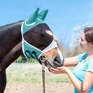 Masque de protection léger contre les mouches de cheval avec maille douce bloquant les UV protège-nez et oreilles pour les culottes d'équitation en plein air - Product Image 3