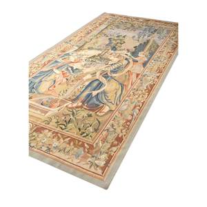 ผ้าแขวนผนังลายโบฮีเมียนสีน้ำเงินวาซาบิ/บิจู (ผลิตประมาณปี 1990) สำหรับตกแต่งผนังสำนักงานกลางแจ้งและแขวนประดับสไตล์คริสต์มาส - Product Image 2