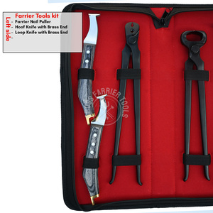प्रीमियम फैरीयर टूल हॉर्स शॉइंग टूल किट के होफ कटर निपर नाखून लॉकिंग क्लिचर होफ पुल ऑफ टूल पीतल हुक और लूप चाकू - Product Image 2