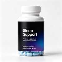 Étiquettes personnalisées Haoxuan pour bouteilles de soutien au sommeil, film noir mat, autocollants imprimés imperméables pour l'emballage de produits nutritionnels