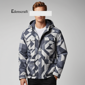 <b>Men's</b> Winter <b>Camo</b> Printed Canvas <b>Jacket</b> Heavyweight Design Durable Warm Outerwear Cold Weather Comfortable Hooded Windproof - Product Image 2
