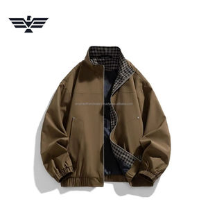 Chaqueta Cortavientos Delgada y Transpirable con Cuello Alto y Logotipo Personalizado para Hombre, Estilo Bomber de Lona, Cierre de Cremallera, Tinte Liso, para Invierno - Product Image 5