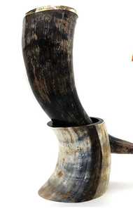 Elegant Exclusive Polished Ceramic Beer Wine Tankard Natural Horn Viking Drinking Horn for Home Table Top Hotel for <b>Christmas</b> - Product Image 2