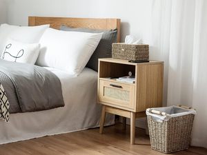 Best Seller Wicker Trash Can with <b>Wooden</b> Handles, Seagrass Waste <b>Basket</b> for Bedroom, Wicker <b>Baskets</b> for Storage, Woven <b>Baskets</b> - Product Image 5