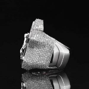 D Color VVS1 Moissanite Jesus Cross Ring 925 Silver Hip Hop Fashionable Iced Out Men's Ring - Product Image 3