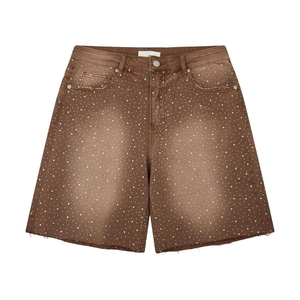 Short en jean personnalisé avec strass pour hommes Short en jean élégant orné-Streetwear de qualité supérieure Shorts d'été à la mode pour hommes - Product Image 1