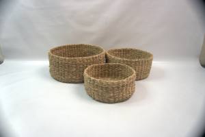 ชุดตะกร้าหญ้าทะเลสาน3ใบสำหรับจัดเก็บและจัดระเบียบบ้าน - Product Image 5