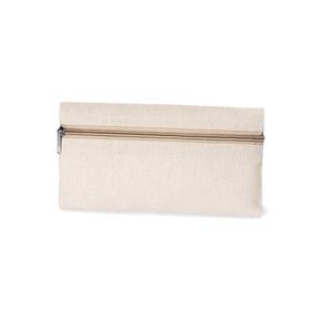 Sac à cosmétiques et porte-monnaie portable en toile pliable vintage durable, motif lettres, rangement pour clés et cartes - Petit portefeuille écologique - Product Image 1