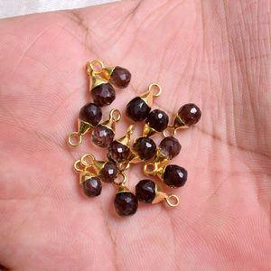 Colgante de lágrima de cuarzo ahumado, collar galvanizado de piedras preciosas facetadas, joyería hecha a mano para mujer, abalorio de cristal curativo - Product Image 5