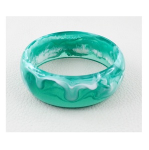 Pulsera de resina de estilo Vintage para fiesta de boda para mujeres y niñas, brazalete de moda colorido altamente pulido, accesorio perfecto para la moda - Product Image 5