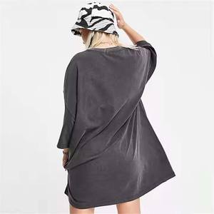 Camiseta de verano de gran tamaño transpirable personalizada de alta calidad 100% algodón estilo casual con estampado de logotipo técnicas lavadas camiseta para mujer - Product Image 4