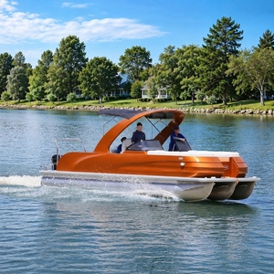 Bote Pontón Deportivo Moderno con Certificación CE, Motor Fuera <span class=keywords><strong>de</strong></span> Borda Opcional, Remolque, Consola Doble y Asientos Marinos - Product Image 1