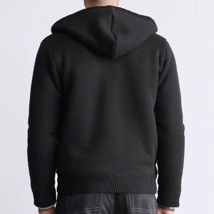 Pull à capuche épais et respirant en tricot brodé Sherpa OEM pour hommes - Product Image 2