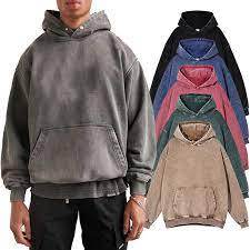 Sudadera con capucha de lavado ácido para hombre de último estilo directo de fábrica 100% algodón ropa informal Etiqueta Privada MOQ bajo para la temporada de otoño - Product Image 2