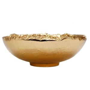 ชามอลูมิเนียมทำมือสีทองขอบไม่เรียบออกแบบมาสำหรับเสิร์ฟผลไม้โต๊ะรับประทานอาหารโลหะขัด - Product Image 2