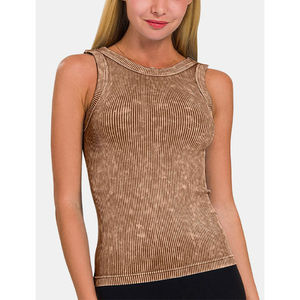 Camisetas de Tirantes para Mujer de Talla Grande, de Algodón/Fibra de Bambú con Lavado Ácido, de Pakistán, OEM, con Logotipo Personalizado Impreso - Product Image 1