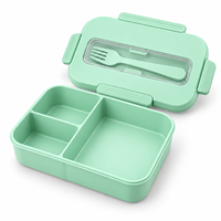 Boîte à repas compartimentée avec porte-fourchette intégré en paille de blé, boîte de rangement alimentaire pour étudiants, adultes, bureau et restauration
