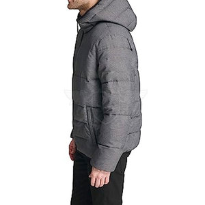 Wholesale Men's Plus Size <b>Puffer</b> <b>Jacket</b> Comfortable Hooded Leather Windbreaker Adults <b>Light</b> Fabric Material Made Pakistan Winter - Product Image 6