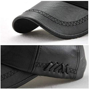 Casquette de baseball en cuir véritable réglable, style vintage, sportif, décontracté, imperméable, classique, avec logo personnalisé et boucle en métal - Product Image 5