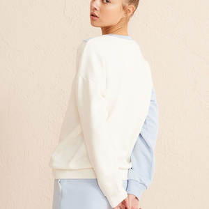 Latest Oversize Drop Shoulder Women's Sweatshirt Long Sleeves Pullover with <b>Thick</b> Fleece Winter Clothing-Wholesale Price - Product Image 5