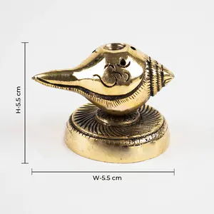 Soporte de Incienso de Latón con Forma de Shankh para Agarbatti y Dhoop, Marca CI, Origen Delhi, Uso en el Hogar y la Oficina, Venta Caliente, Popular - Product Image 4