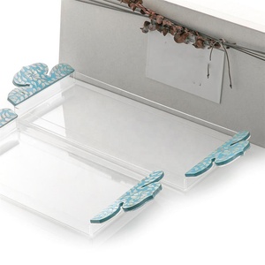 Bandejas de servicio de perlas madre con acrílico, decoración de lujo de gama alta, bandejas decorativas de espiga - Product Image 4