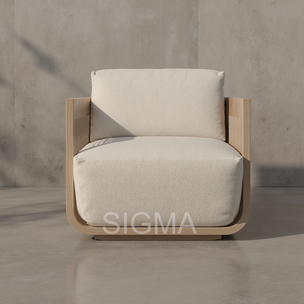 Sigma Outdoor Furniture Set Teak Wood Sofa Set Sunbed Wooden Tables Dining Chairs Outdoor Dining Set Lounge Chair Armchair