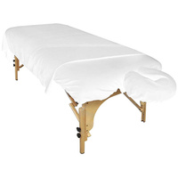 Ensemble de 3 draps de table de massage, 100% coton naturel, table de massage en flanelle, draps plats ajustés avec taie d'oreiller pour le visage
