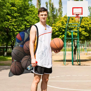Sac de rangement grande capacité en maille polyester 300D pour ballons de football et de basketball, idéal pour l'entraînement d'équipe, avec fermeture éclair et tissu résistant - Product Image 5