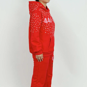 เสื้อฮู้ดดี้สตรีทแวร์ผ้าฟลีซหนานุ่มทรงโอเวอร์ไซส์สำหรับผู้ชาย ยี่ห้อ Stitchmode รุ่น Winter พร้อมปักลายเชนีลแบบกำหนดเองและประดับด้วยคริสตัลทั้งตัว - Product Image 3