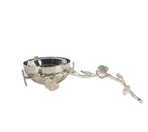 Trendy <b>Silver</b> Decorative <b>Bowl</b> With Branch Stand Perfect For Modern Home Decor And Gift Collection - Product Image 1