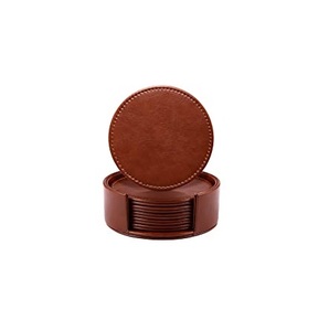 Wholesale <b>Table</b> Top Decoration Luxury <b>Round</b> Leather Coaster Modern Style Accessories Handmade in Bulk - Product Image 3