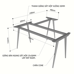 Cone Concept HCCO015 L-Shaped Home Office <b>Desk</b> 140x150 Steel Frame Assembly Minimalist Design - Product Image 2