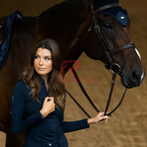 Top de equitación para mujer, camisa atlética para montar a caballo, transpirable, que absorbe la humedad, Elegante, ligero, tejido elástico - Product Image 2