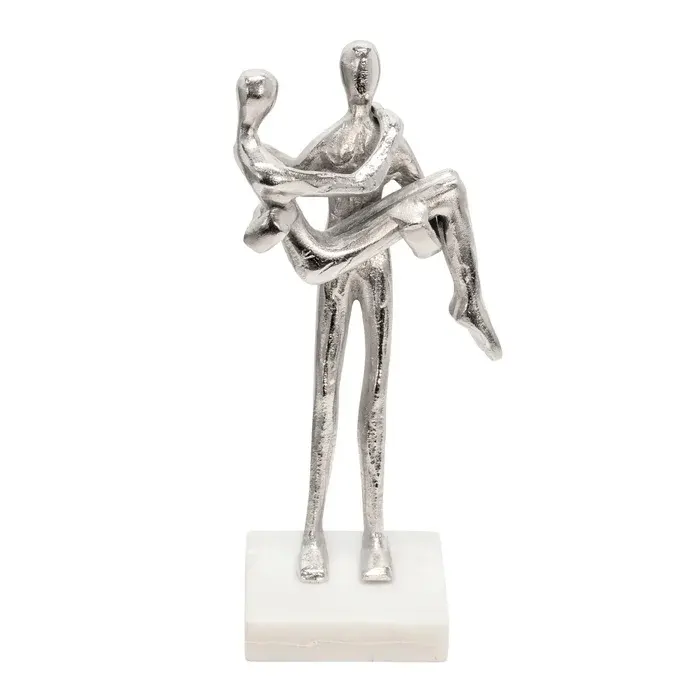 Sculpture couple in Aluminum silver color A Decorative Item For Modern World And Newly Designed Object For Table Top Bedroom