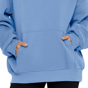 Sweats à capuche élégants à épaules tombantes pour femme Sweatshirts confortables et à la mode pour Streetwear Style Pullover Sweats à capuche pour femmes - Product Image 2