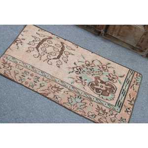 Tapis turc vintage, tapis de 1,6 x 3,3 pieds, petit tapis persan brun - Product Image 4