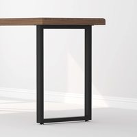 Pieds de table en métal noir en forme de U robustes, base de bureau trapézoïdale en acier pour meubles de salle à manger, console, ordinateur, style industriel moderne, bricolage