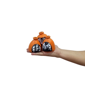 Hand-painted Clay Miniature Pots In Terracotta (<b>Set</b> of 3) - Product Image 5