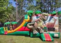 Château gonflable dinosaure de grande taille, directement de l'usine, avec aire de saut aventure jungle pour les journées ludiques scolaires
