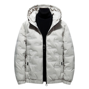 Chaqueta acolchada personalizada de invierno, chaqueta acolchada de algodón grueso Unisex con capucha, chaqueta hinchada estampada para hombres y mujeres, venta al por mayor - Product Image 4