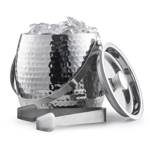 Matte finishing Brass Metal Ice Bucket with <b>Tong</b> for Chilled Drinks and Easy <b>Serving</b> Metal Cooler - Product Image 3