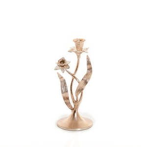 Support de bougie en métal artisanal, finition argentée antique, pour l'éclairage, décoration de mariage et de Noël - Product Image 6