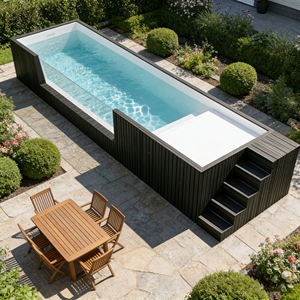 Piscine familiale extérieure en fibre de verre avec fenêtre en acrylique résistante aux UV et à la corrosion - Product Image 2