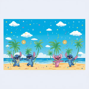 Decoraciones de Pared para Fiestas Stitch, Mantel de Plástico de 1.2X1.8M, 2 Piezas en Bolsa - Product Image 3