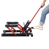 Cric hydraulique pour moto, cric ciseaux pour VTT, table élévatrice portable pour moto avec support de levage à commande au pied pour UTV