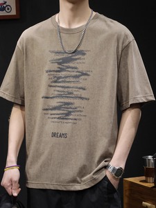 DTG เสื้อยืดลายกราฟิกสำหรับผู้ชายเสื้อยืดเปล่าพิมพ์ลายแนวสตรีทเสื้อยืดไซส์ใหญ่พิเศษสำหรับผู้ชาย - Product Image 5